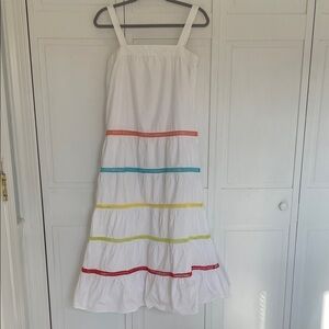 English Factory White Maxi Sundress with Rainbow Trim